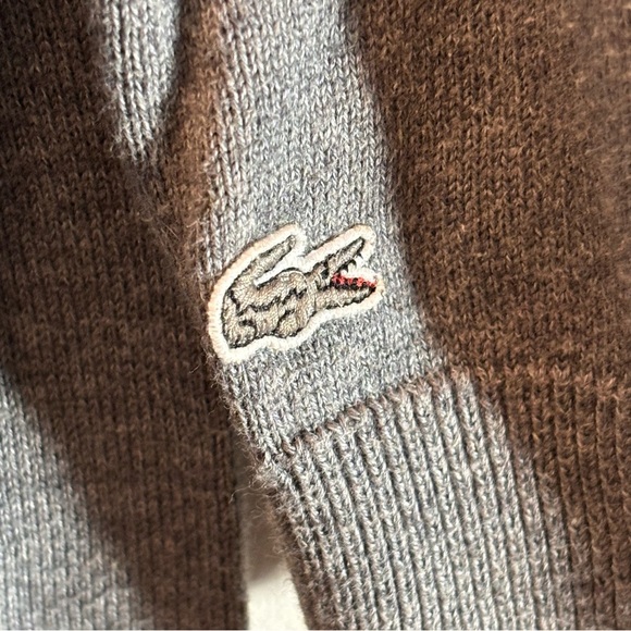 LACOSTE LIVE! Sz L Sweater 100% Cotton Raccoon Image On Grey Background - Picture 5 of 8
